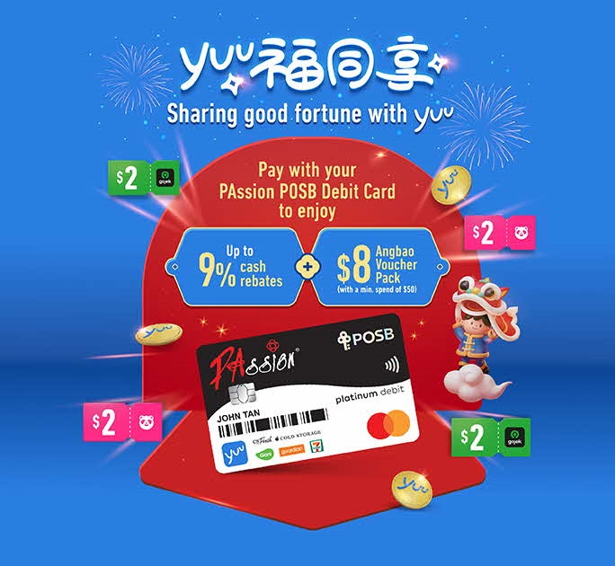 Receive S$8 Angbao Voucher Pack this CNY with PAssion POSB Debit Card