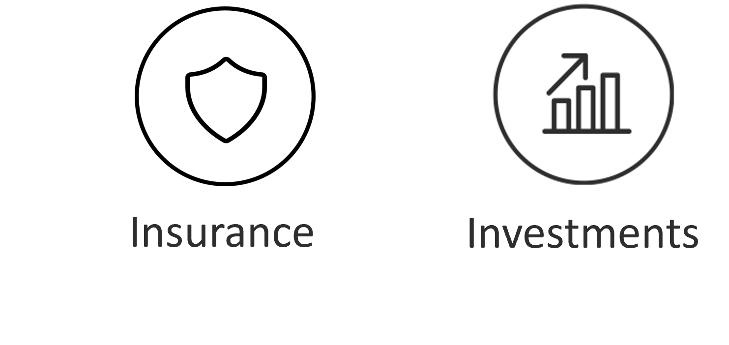 insurance plus investment icons