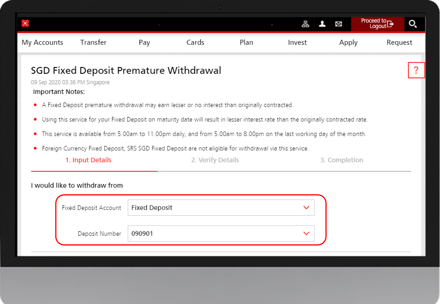 Fixed Deposit Premature Withdrawal POSB Singapore