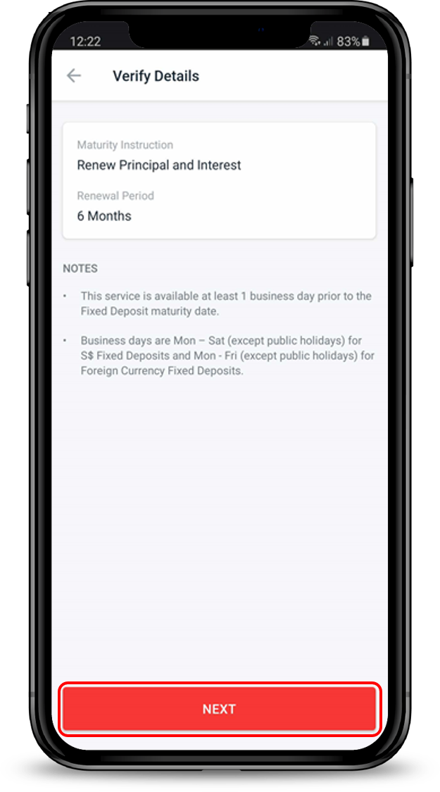 Change Fixed Deposit Maturity Instructions POSB Singapore