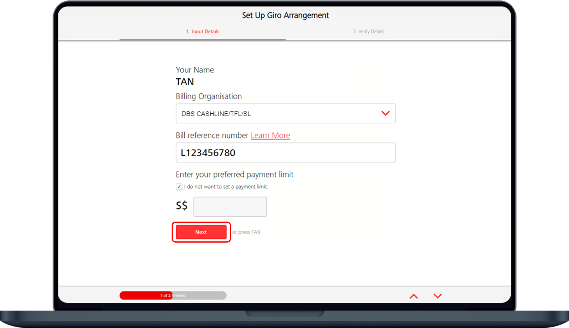 Set up a GIRO Arrangement POSB Singapore