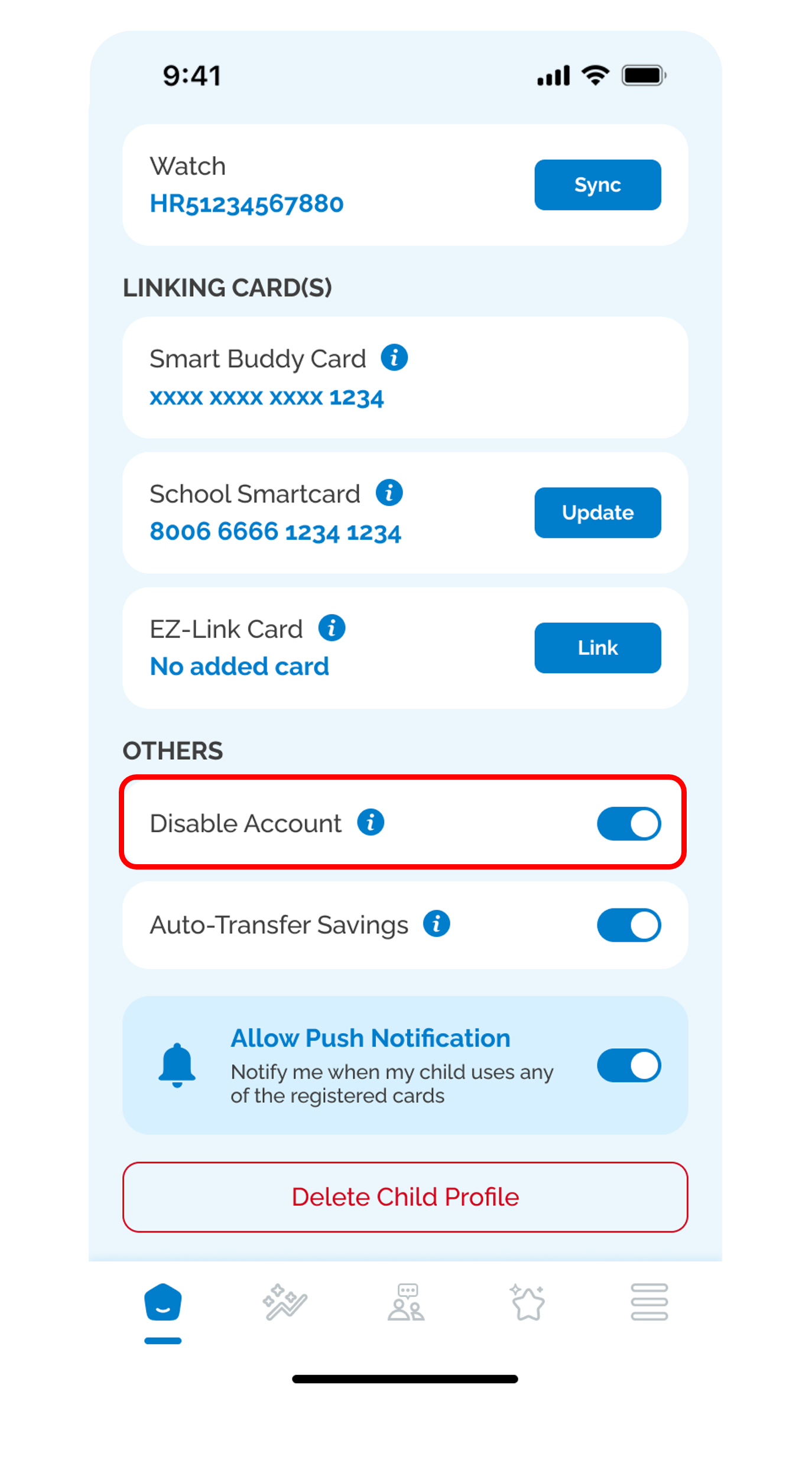 disable account