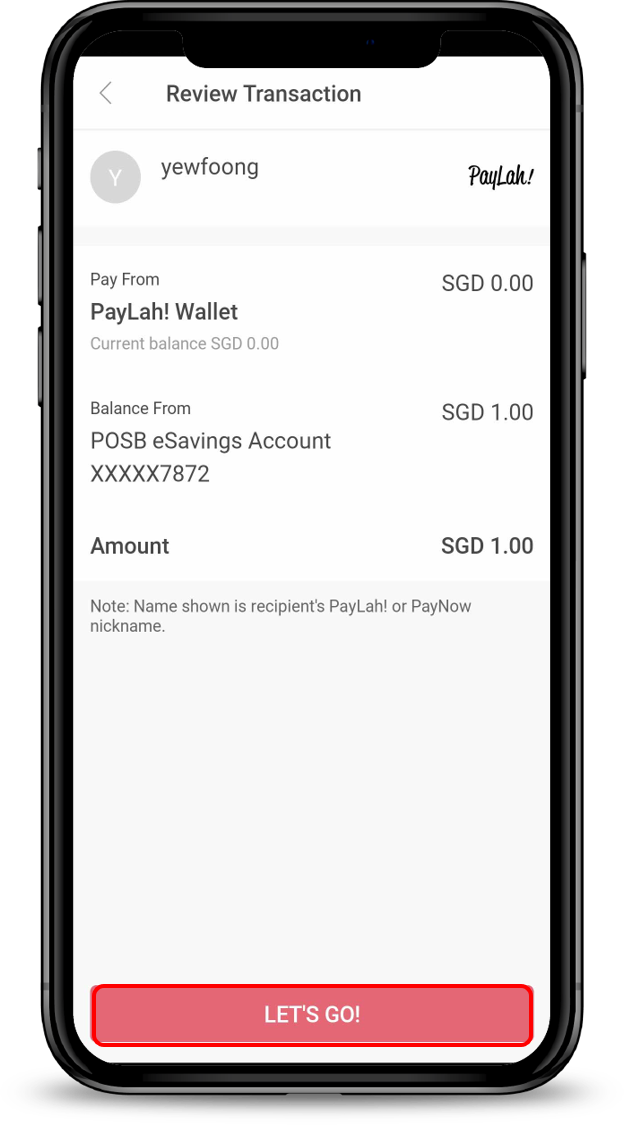 Transfer Funds using DBS PayLah! POSB Singapore