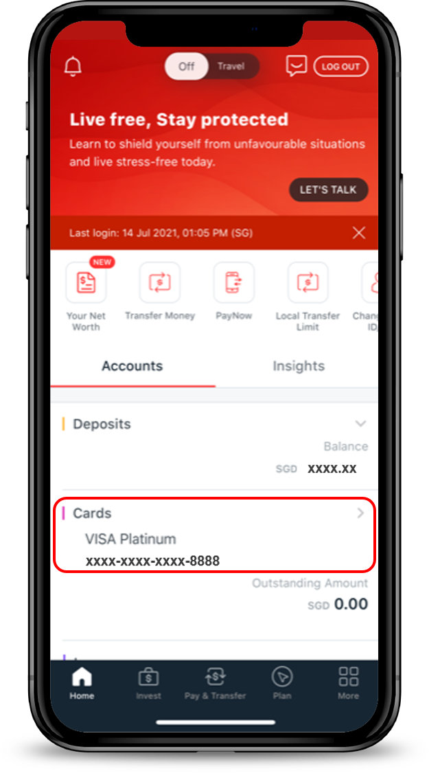 Add Card to Mobile Wallet POSB Singapore