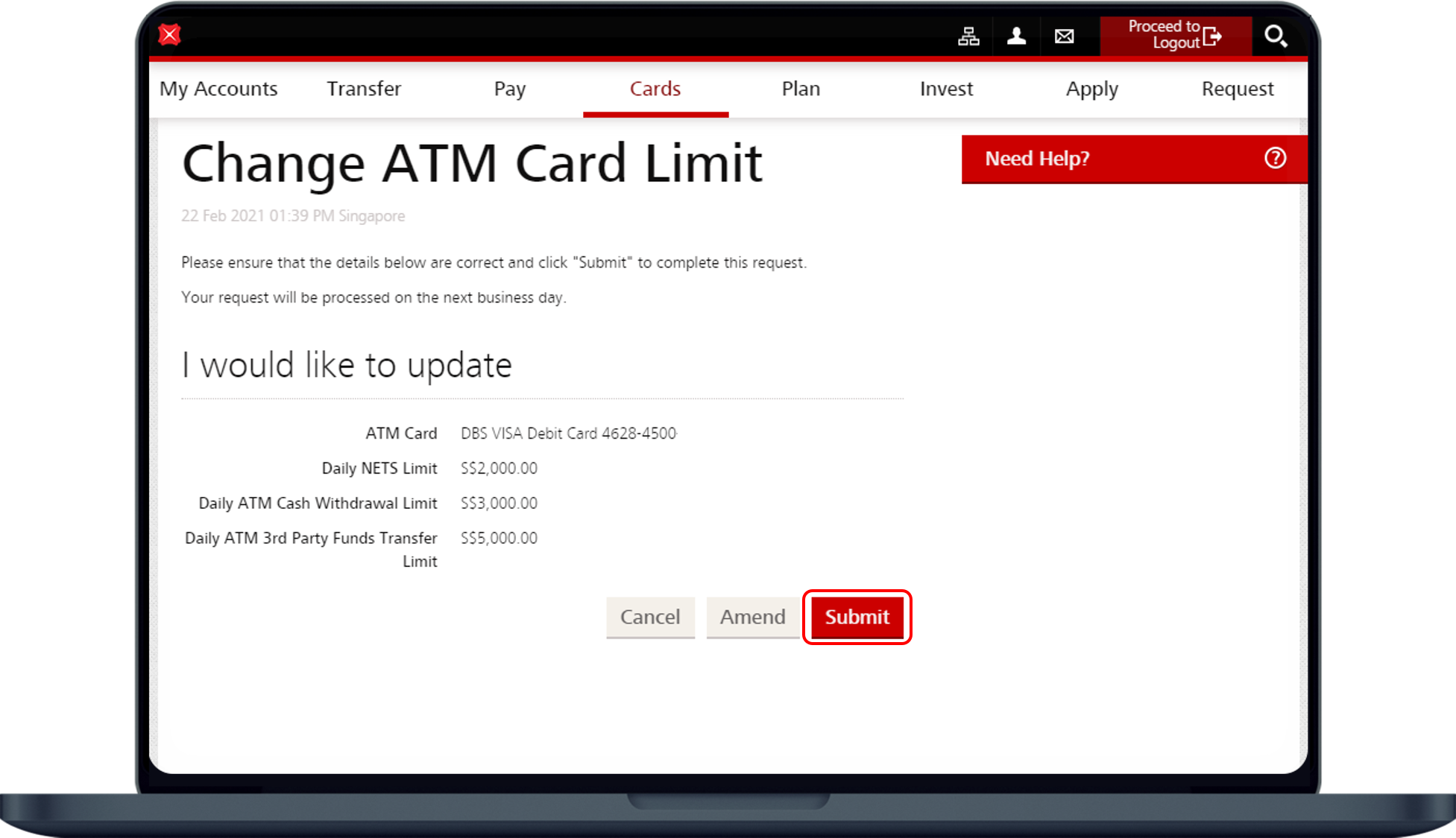 Renew public bank debit card online