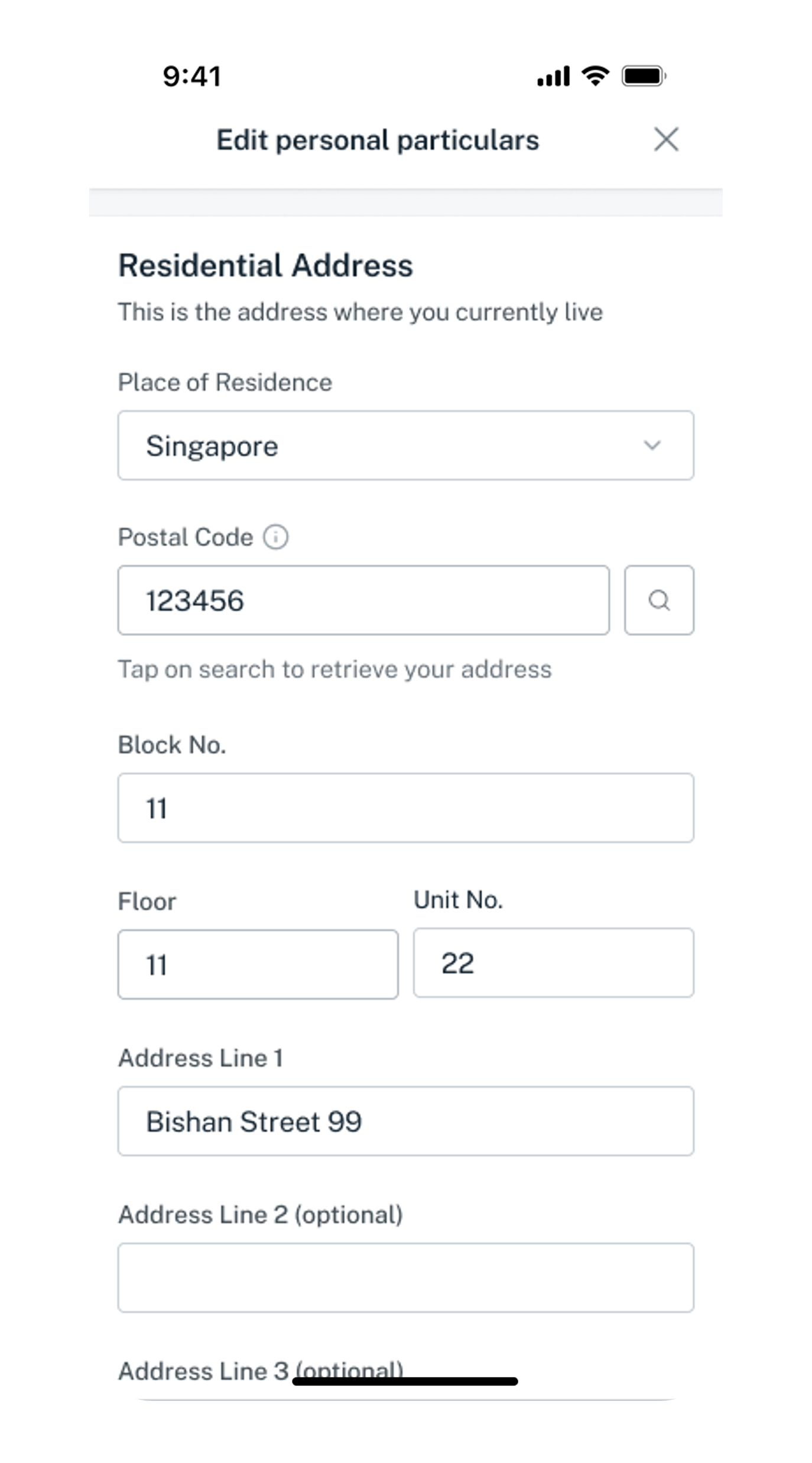 new residential address